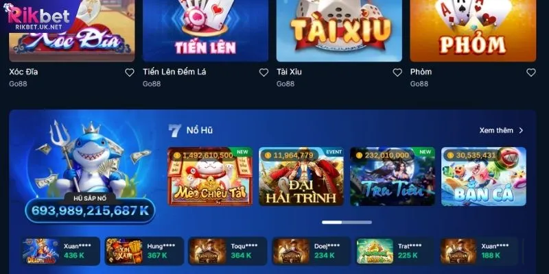 3 nhóm đối tác cung cấp game của RIKBET quan trọng