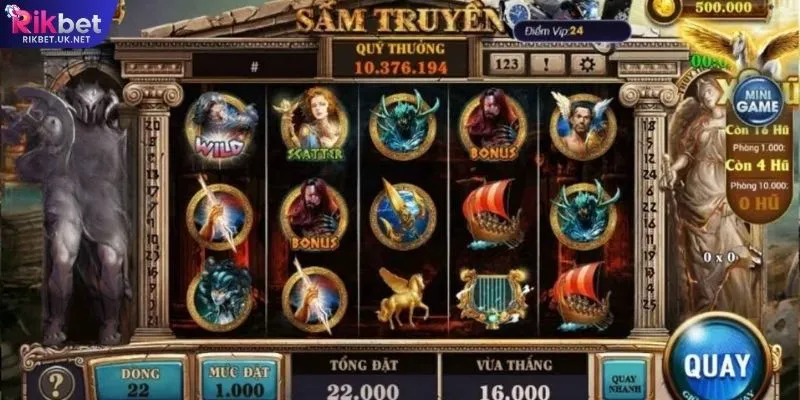 Cấu trúc giao diện và các biểu tượng trong game Nổ hũ Sấm Truyền RIKBET
