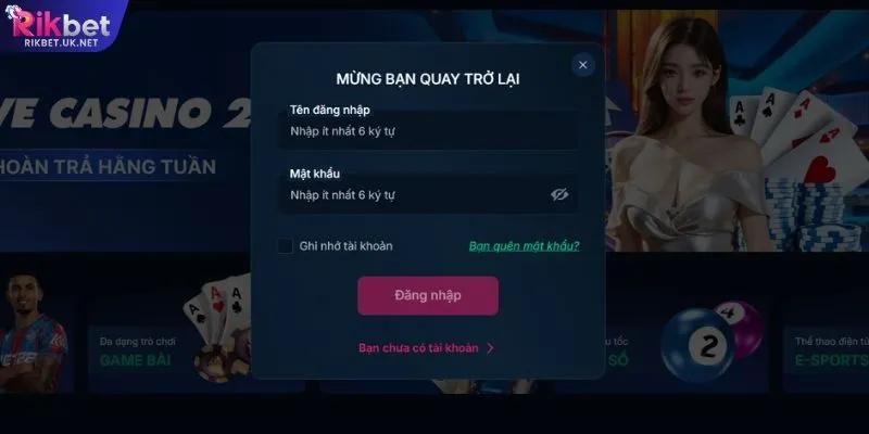 Đăng nhập RIKBET theo từng bước thao tác chi tiết