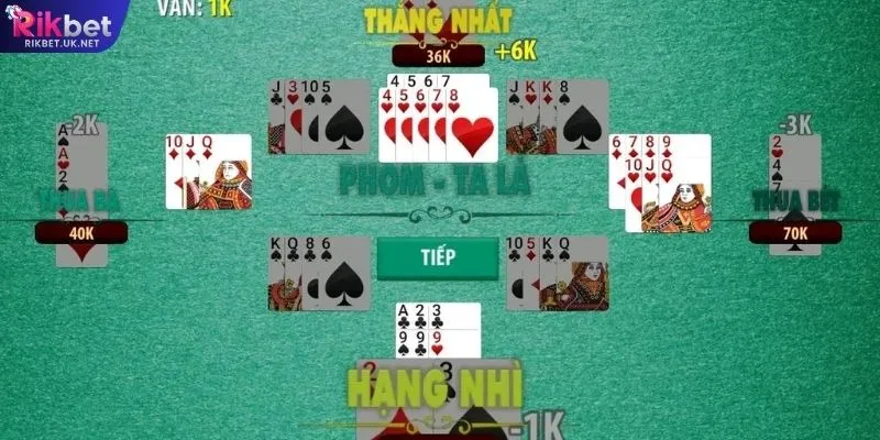 Nguyên tắc hạ phỏm và gửi bài trong Bài Phỏm RIKBET